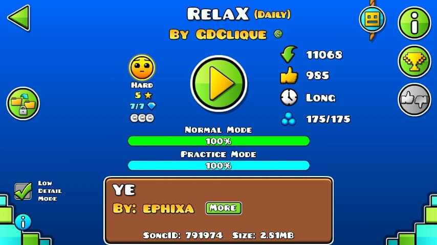 RelaX 100%; By GDGlioue; (Difficoltà: Hard 5?); (Grado: Normal)