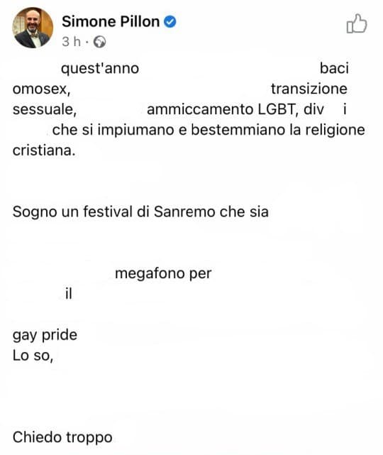 Finalmente Pillon dice qualcosa di sensato