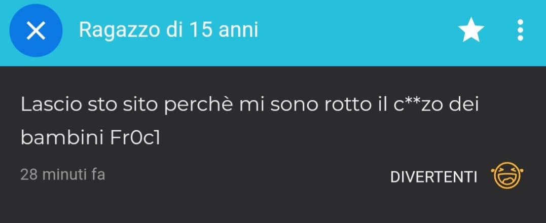 Drama. Comunque ha smesso di rispondere, ci siamo riusciti amici, un altro coglione estirpato.