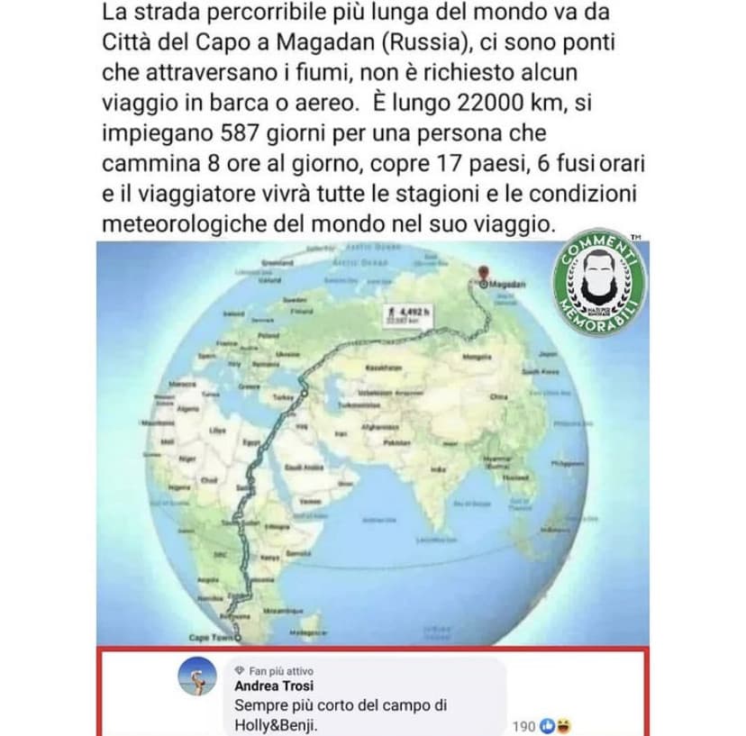 un giorno farò tutta sta strada 