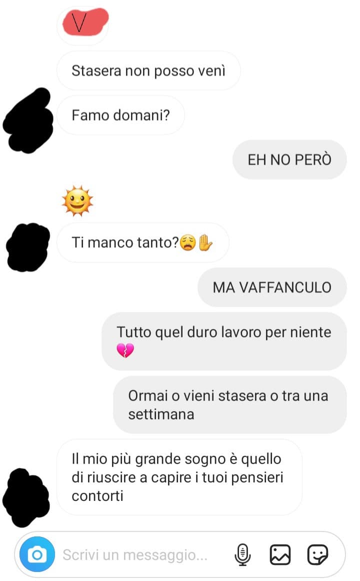 E mo chi glielo spiega che ormai mi sono depilata e domani saranno già di nuovo lunghi ma non abbastanza lunghi per ripassarci la lametta e quindi sarò tipo effetto riccio passi na mano e te tagli un dito?