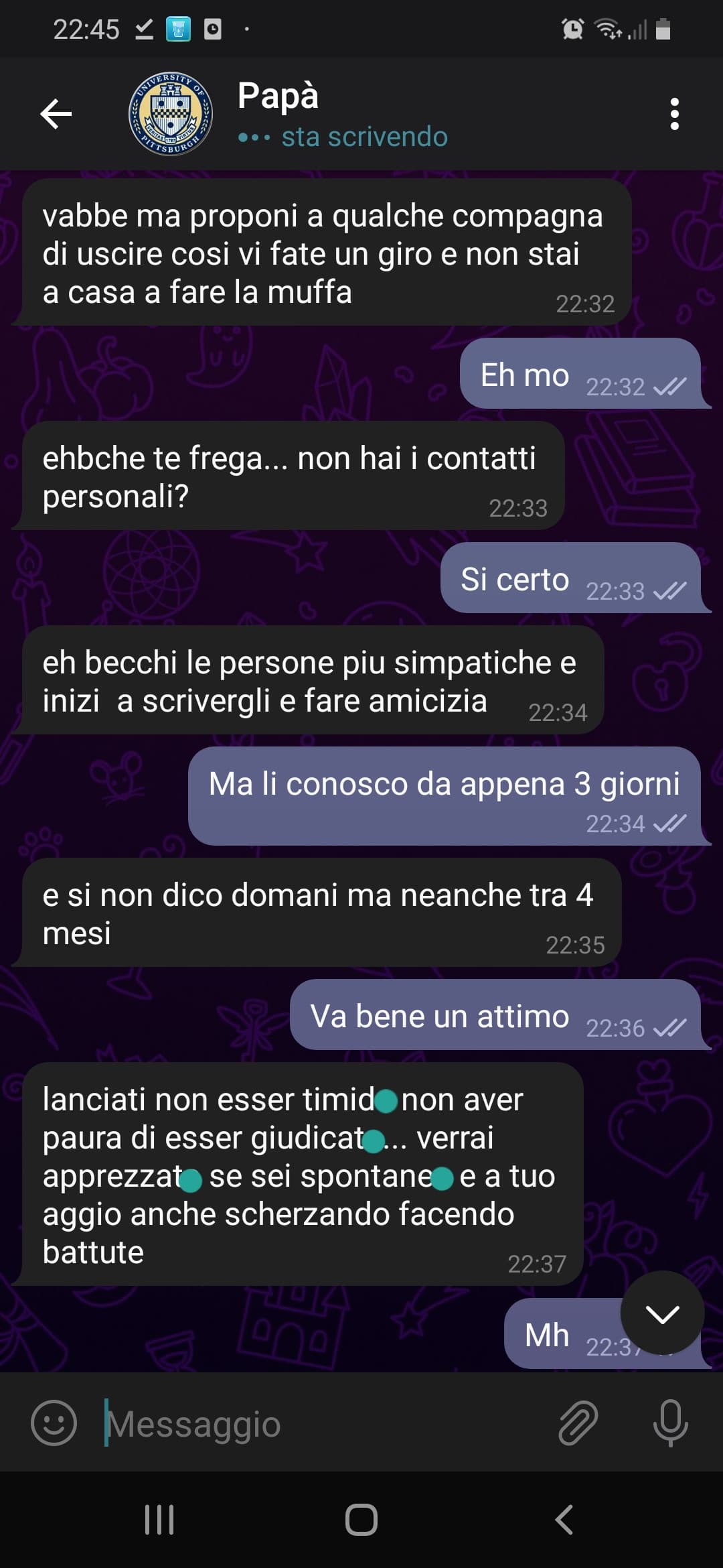 Mamma mia che genio, guarda adesso chiamo un attimo la mia ansia sociale e la mia timidezza e le dico che non mi servono più