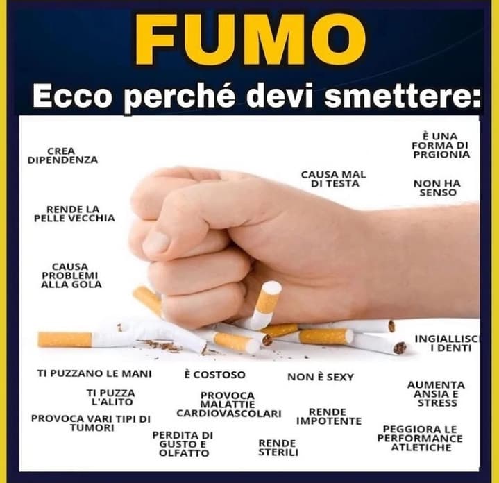 Aggiungo anch'io 2 motivi in più per smettere: 1) fai schifo, 2 rompi il cazzo alle altre persone con quel fumo di merda 