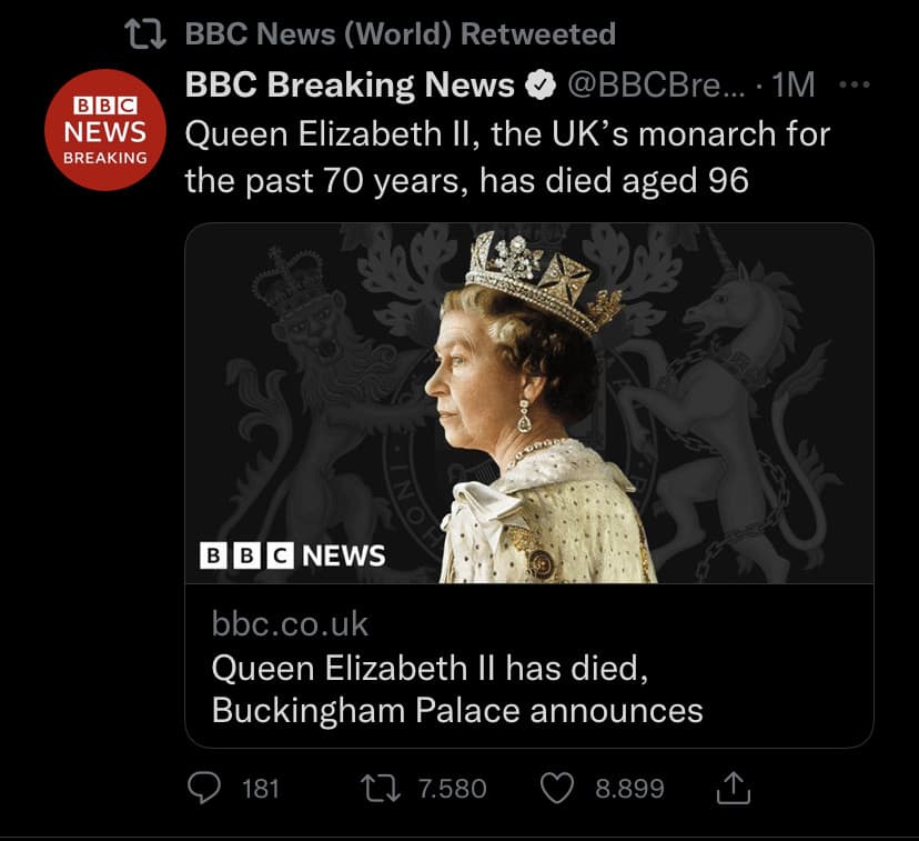 The Queen is dead, long live the King!