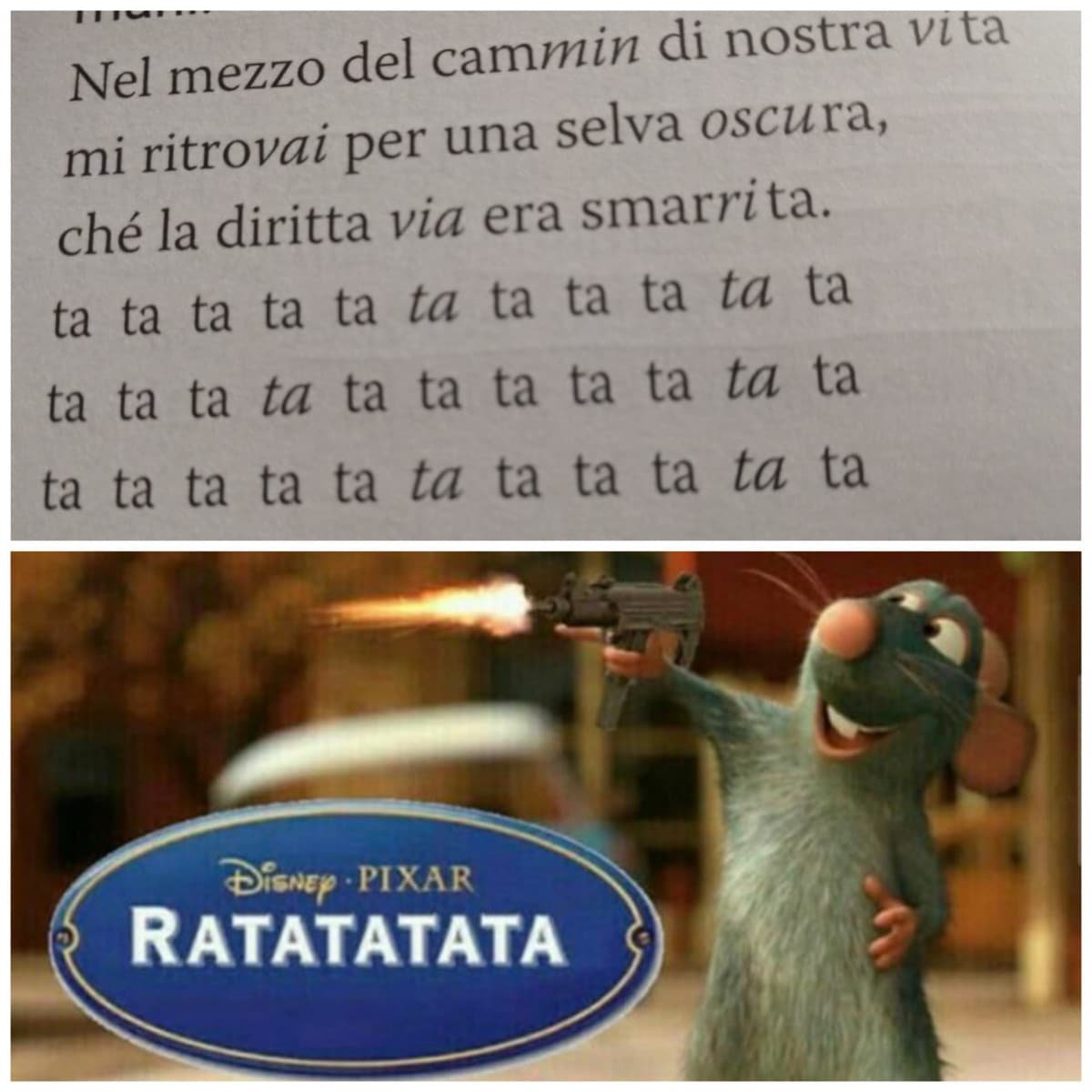 Questo è quello che trovo nel libro di italiano. E il meme (sì lo so è brutto) è venuto da sé