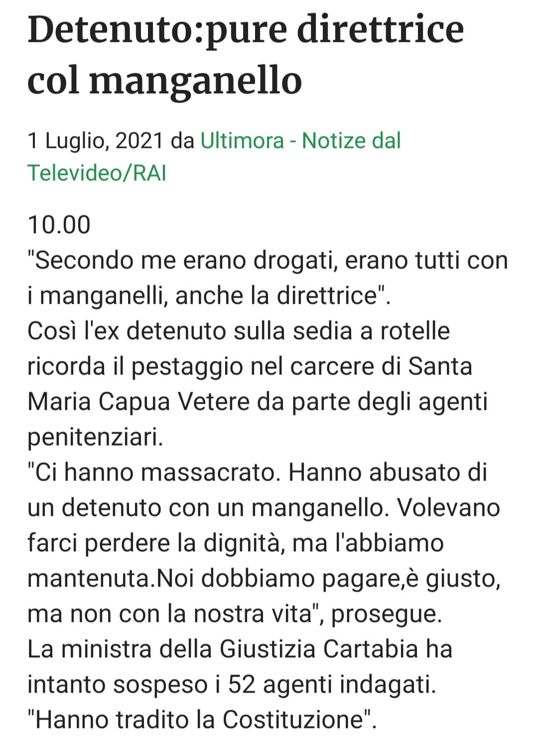 Un'azione vergognosa fatta da poliziotti i quali vengono addirittura difesi da salvini. Lo schifo.