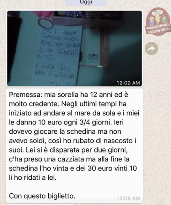 ecco perchè ora non credo in dio...mio cugino mi ricattava sempre