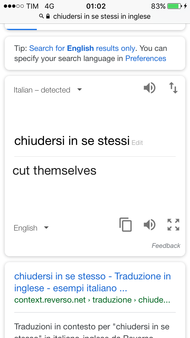 Traduzione scrausa ma intelligente di google traduttore 