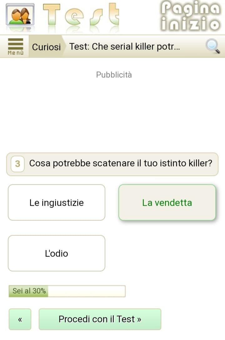 Ho fatto il test: "istinto omicida" 