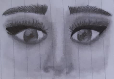 Io?mettere del vero eye-liner sul disegno (ho scritto nella descrizione, anche se non c'entra nulla con il disegno)