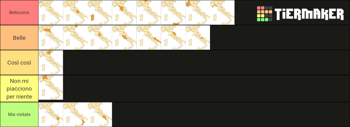 Gusti personali delle regioni italiane (se vi offendete fatevi un esame di coscienza)