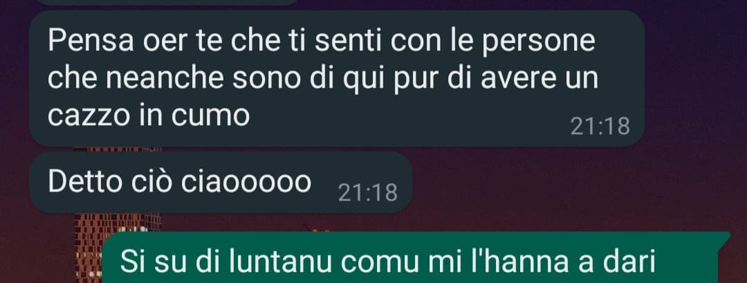 *se sono lontani come me lo devono dare* peccato