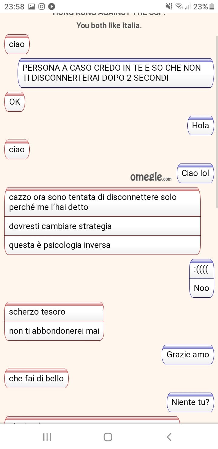 È STATA LA CHAT PIÙ BELLA DELLA MIA VITA