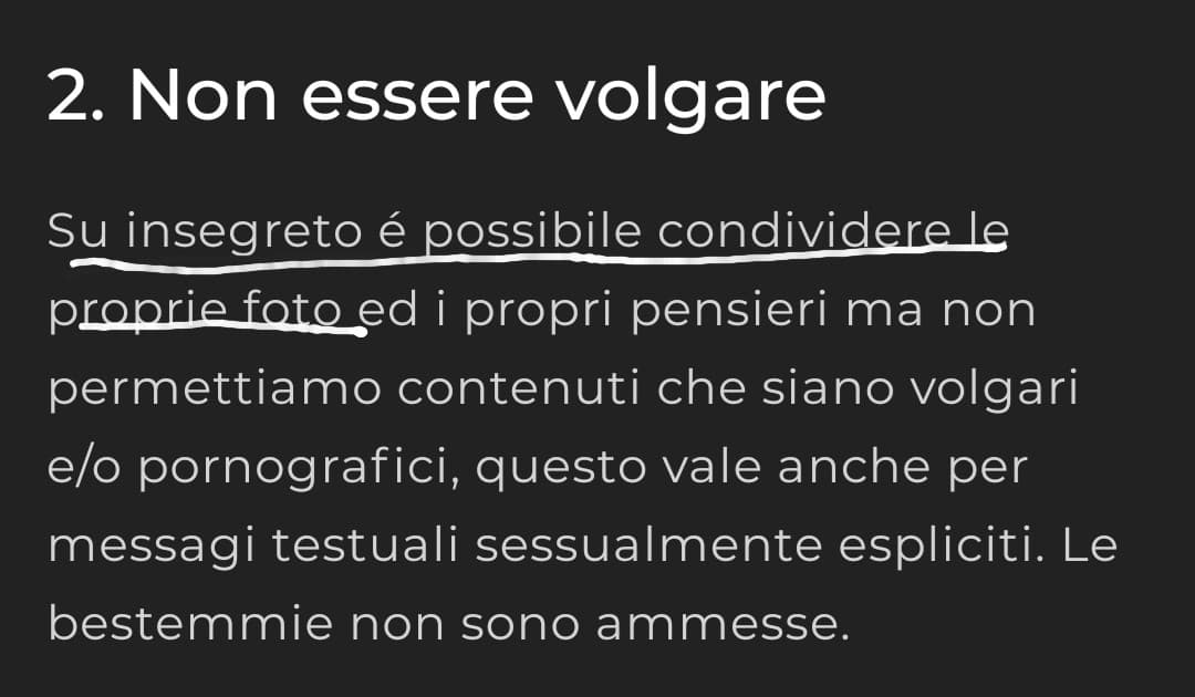 Quindi una persona può postare pure la sua faccia