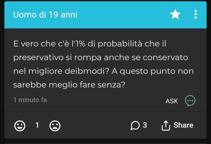 Preparatevi che adesso abbiamo anche il 19enne... è tutto il giorno che scrive segreti così zio pera 