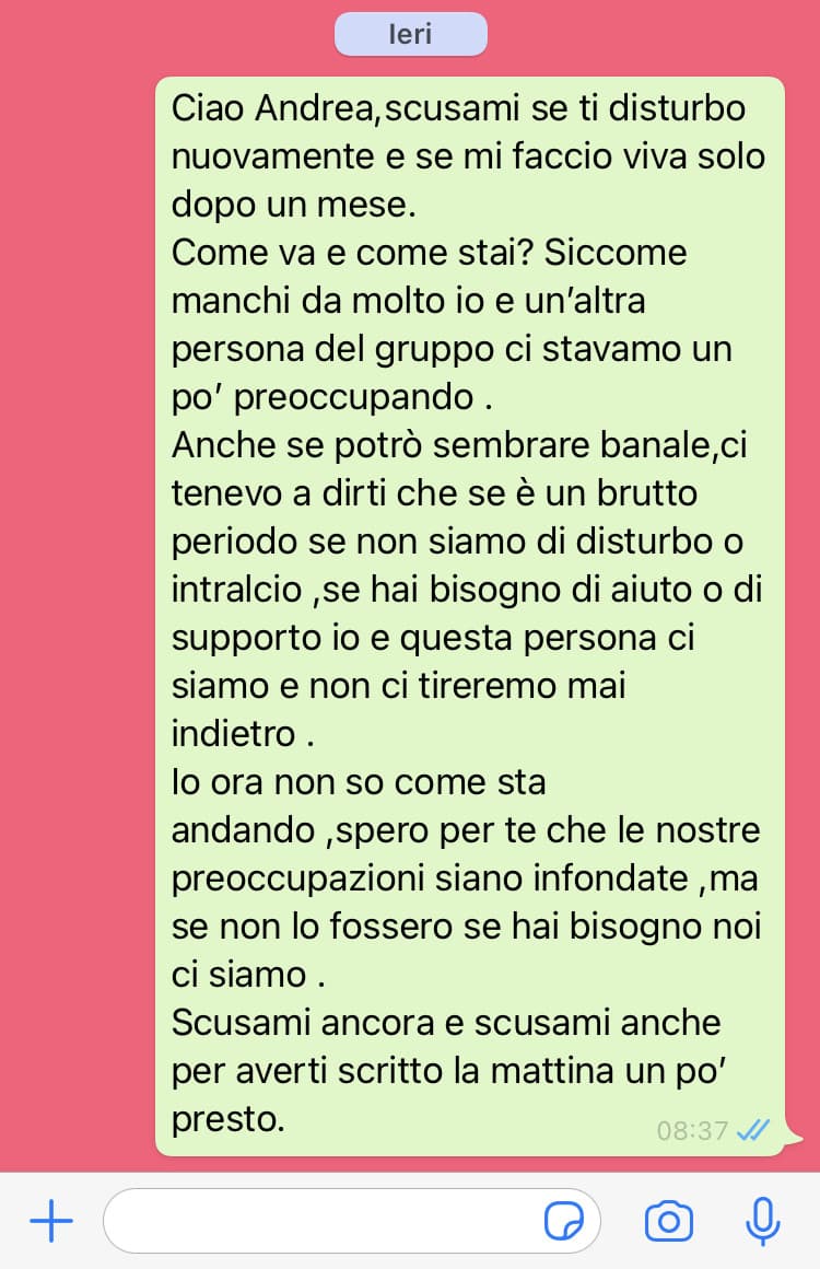 Se un giorno poi le persone che tengono veramente a te se ne vanno farti due domande invece di seguire la tua amica che ti vuole solo per lei