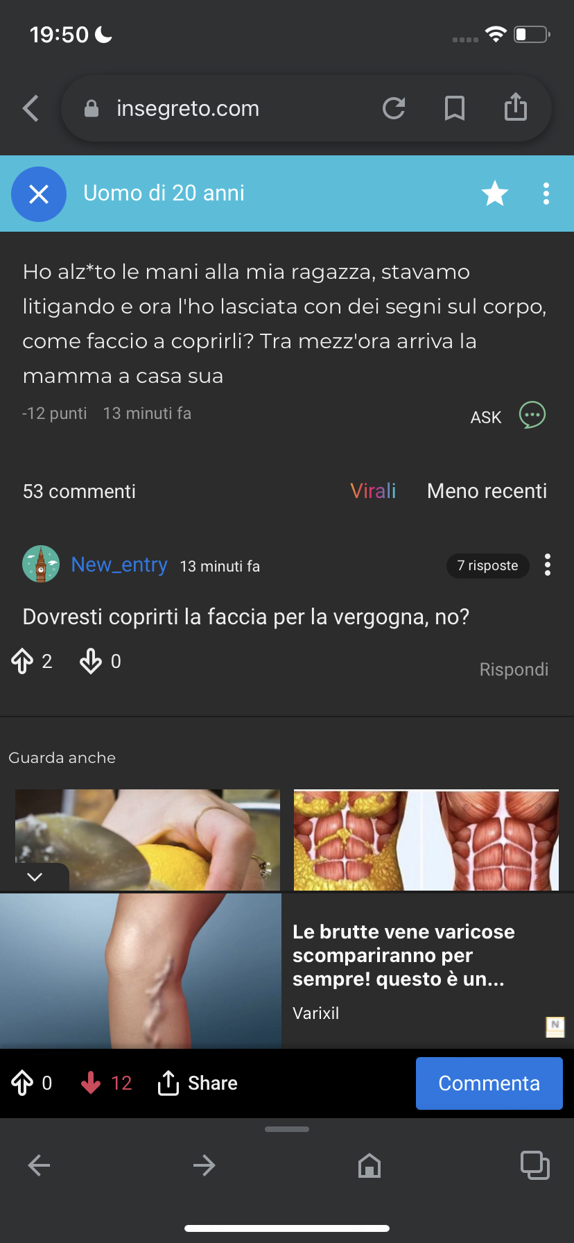 Ma che cazzo sto leggendo?Poi ci sono i commenti che lo sostengono , io boh 