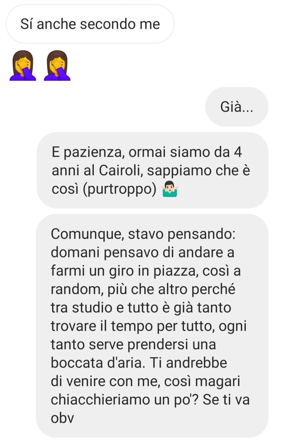 Gliel'ho inviato dopo meno di 30 secondi di titubanza. Un record. Sto facendo progressi. FANCULO LA TIMIDEZZA