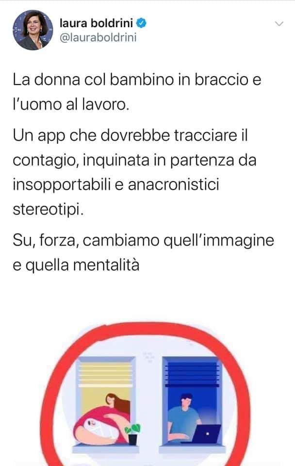 
Suppongo che le vere femministe a quest' immagine nemmeno ci abbiano fatto caso, mi sembra una polemica alquanto insulsa.
Anche perché nelle schermate dopo c'era una donna a "dirigere" i lavori e un uomo con il bambino, perché bisogna sempre vedere solo l