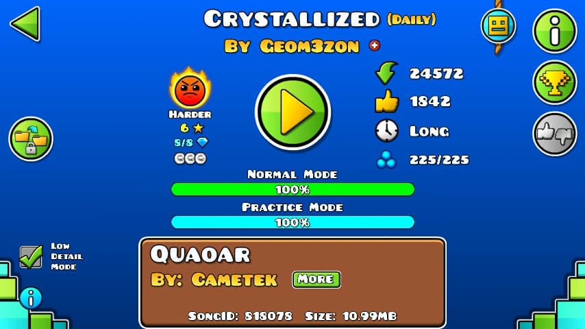 Crystallized 100%; By Geom3zon; (Difficoltà: Harder 6?); (Grado: Epic)