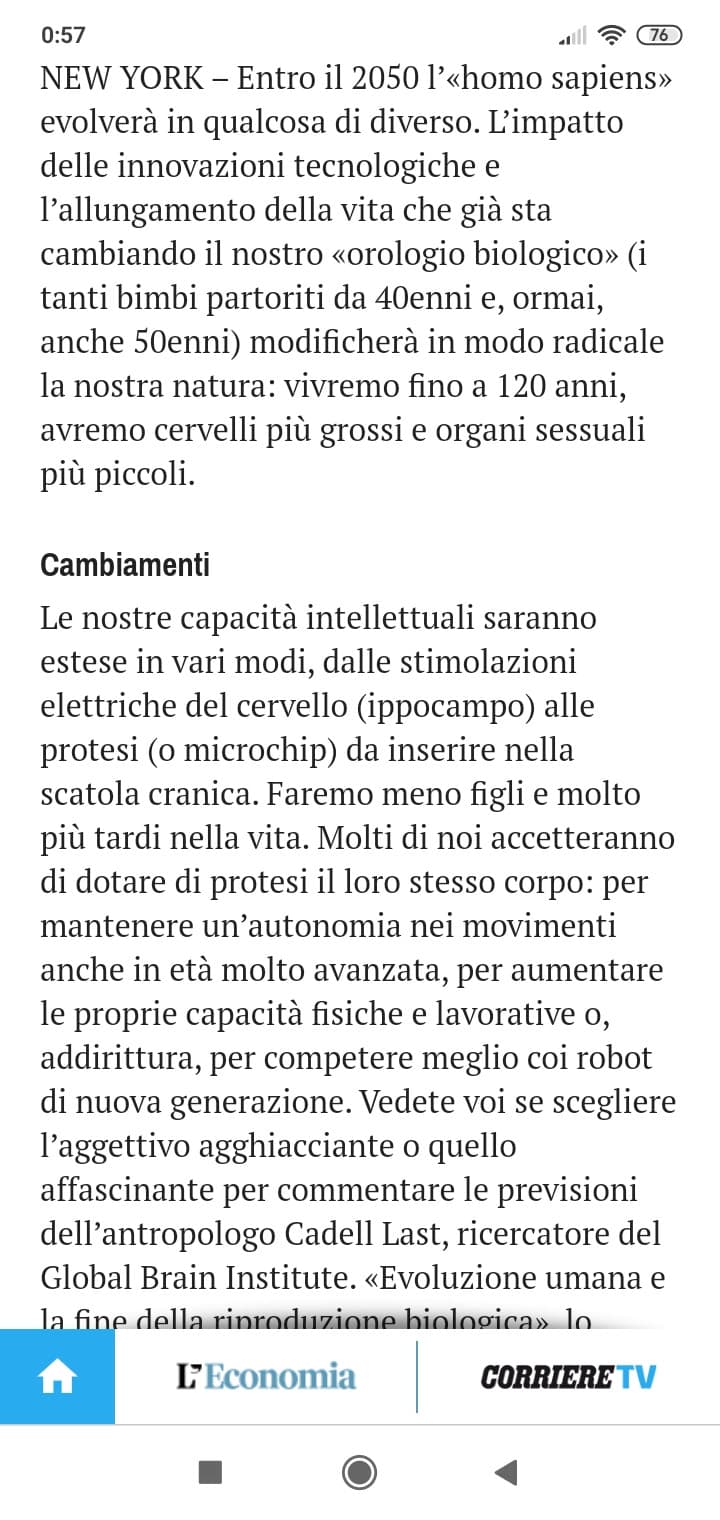 Cervelli più grossi e organi sessuali più piccoli ?