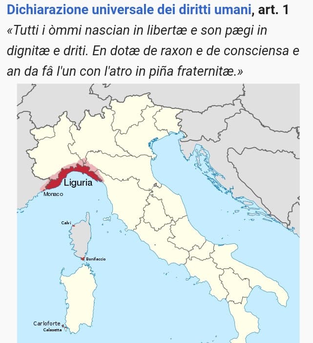 Dato che mi annoio ecco a voi una piccola lezione linguistica: il Ligure (o genovese) è una lingua vera e propria, come ad esempio il tedesco o il cinese. Ma anche altri "dialetti" italiani sono in realtà delle lingue vere e proprie, come il sardo