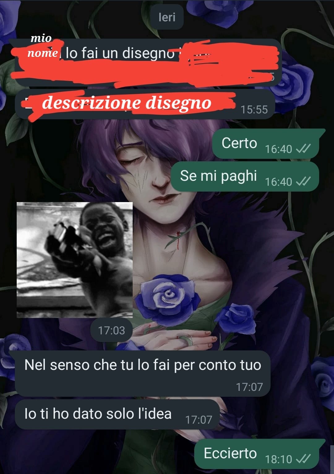 Mio amico che cerca di fare il furbo