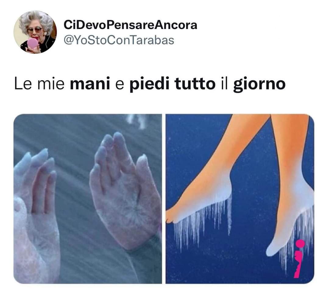 In confronto a mani e piedi miei la neve è lava 