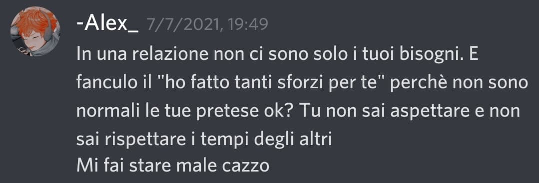 E io ero fottutamente convinto che fossi io quello tossico della relazione. Mi obbligava. A fare sapete cosa.