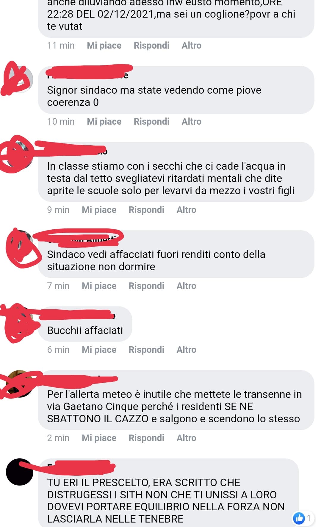 il sindaco non ha chiuso le scuole e nei commenti c'è il delirio più totale AHHAHA