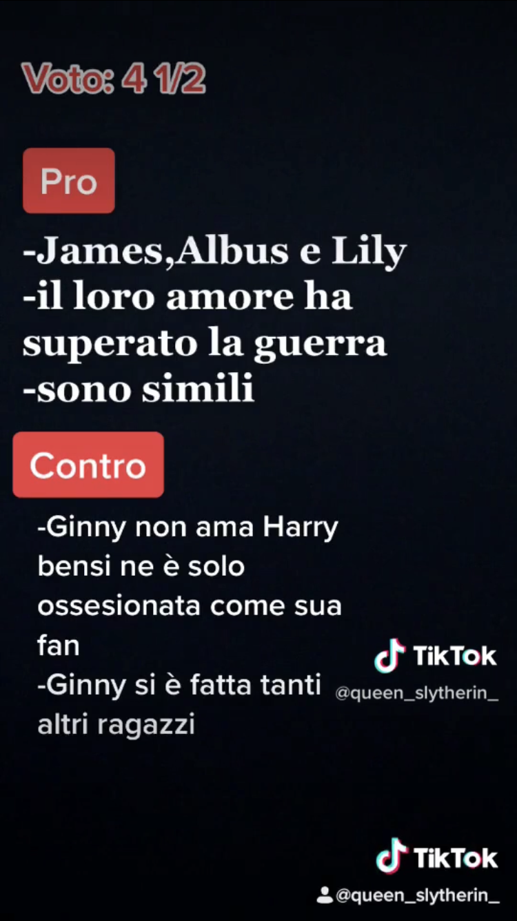 Va bene che shippate Drarry e tutte cose,ma dire che Ginny non amava Harry e darle della poco di buono perché ha avuto 2 ragazzi precedentemente è troppo