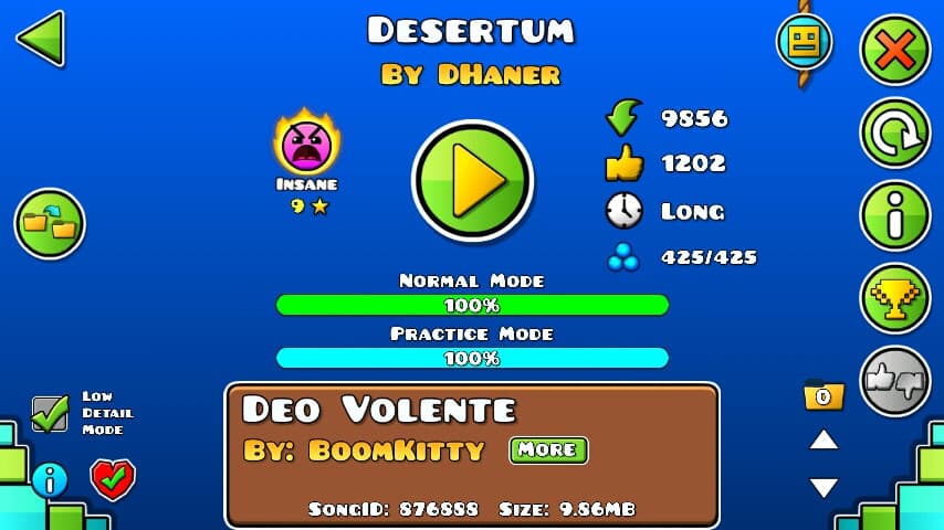 Desertum 100%; By DHaner; (Difficoltà: Insane 9?); (Grado: Epic)