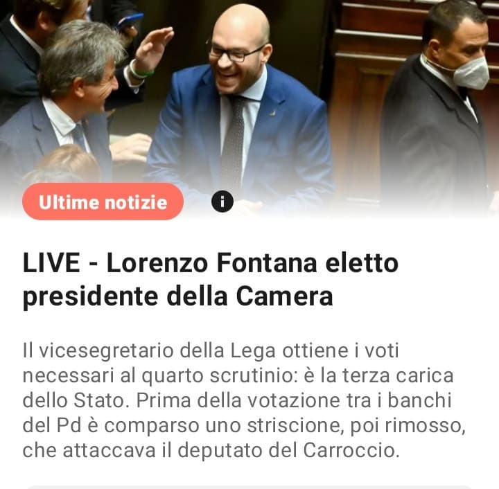 Lorenzo Fontana è il nuovo Presidente della Camera 