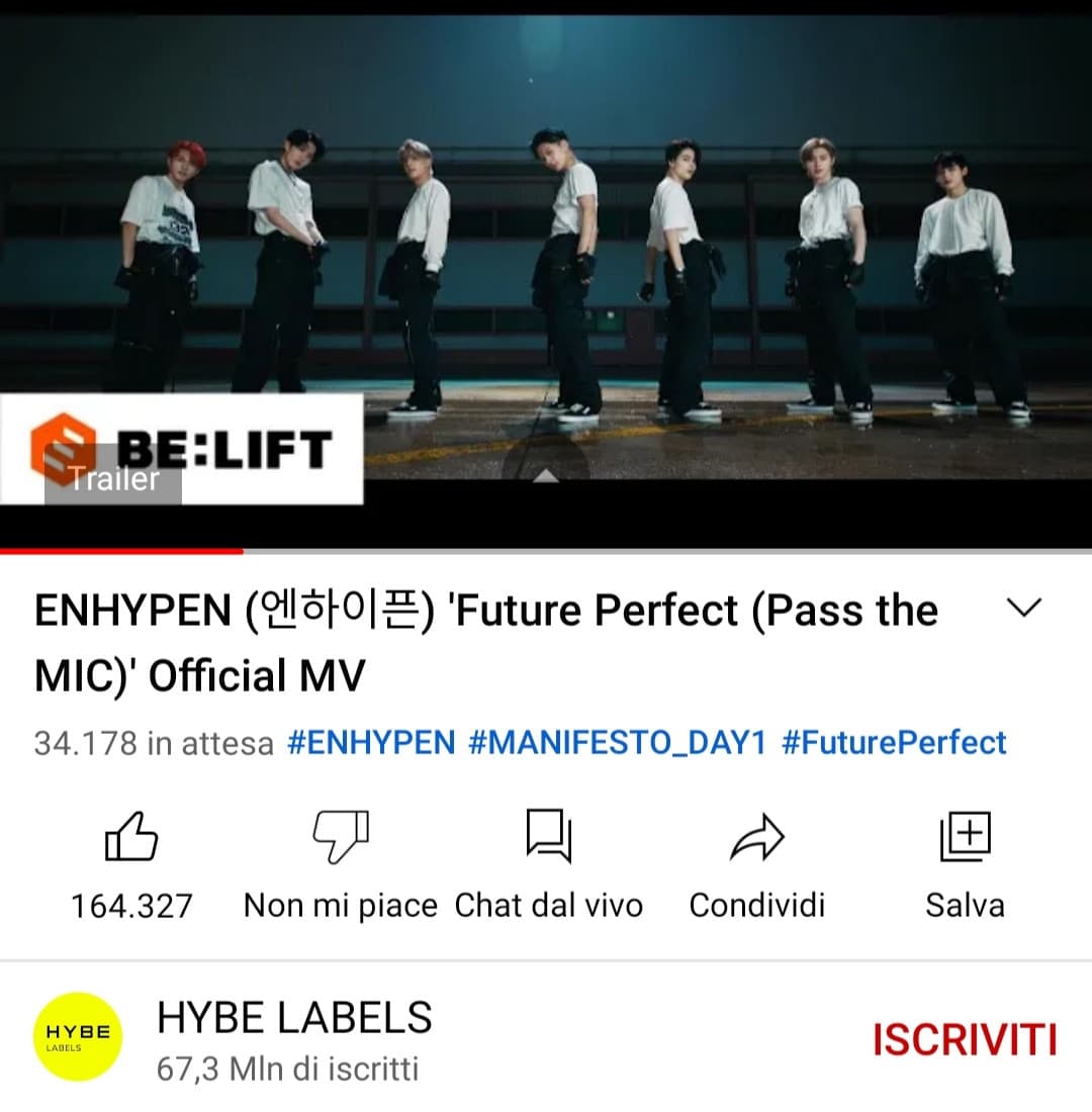 Adoro, tra pochi minuti ci sarà il comeback degli ENHYPEN 
chiaro? Esce la nuova canzone degli ENHYPEN 