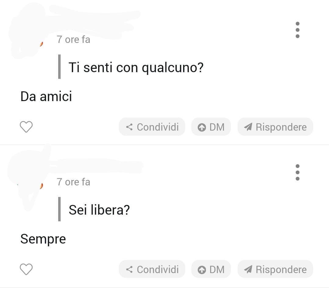 La ragazza con cui mi sento scrive questo su tellonym