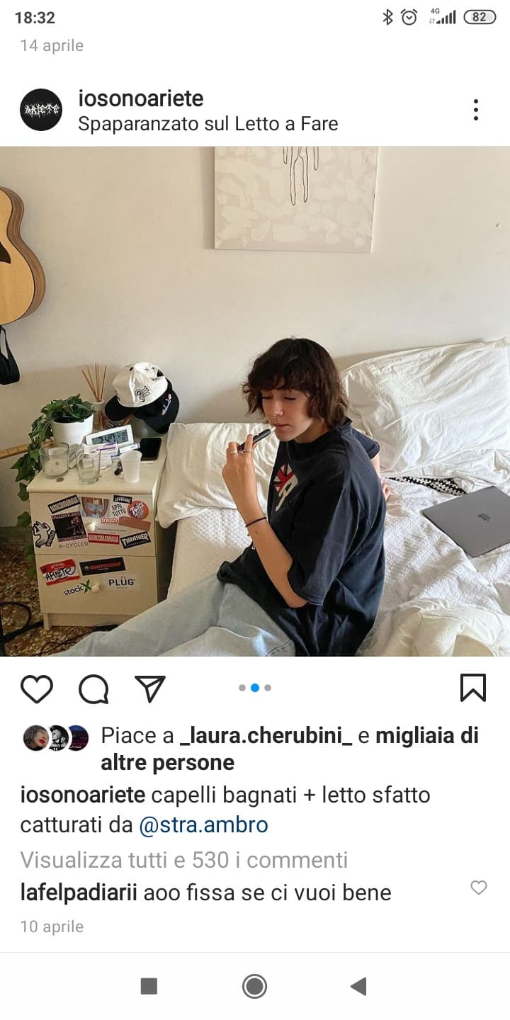 Io che ammiro il letto sfatto e non mi accorgo che in questa foto ARIETE non ha il cappello: ?