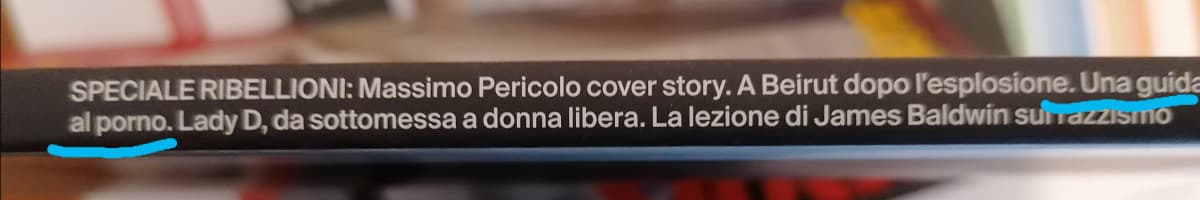 Avete presente quando l edicolante ti regala insieme alla rivista che vuoi un rivista che non prende nessuno? Ecco cosa c'è scritto(sottolineato il blu) sulla rivista che mi ha dato gratuità 