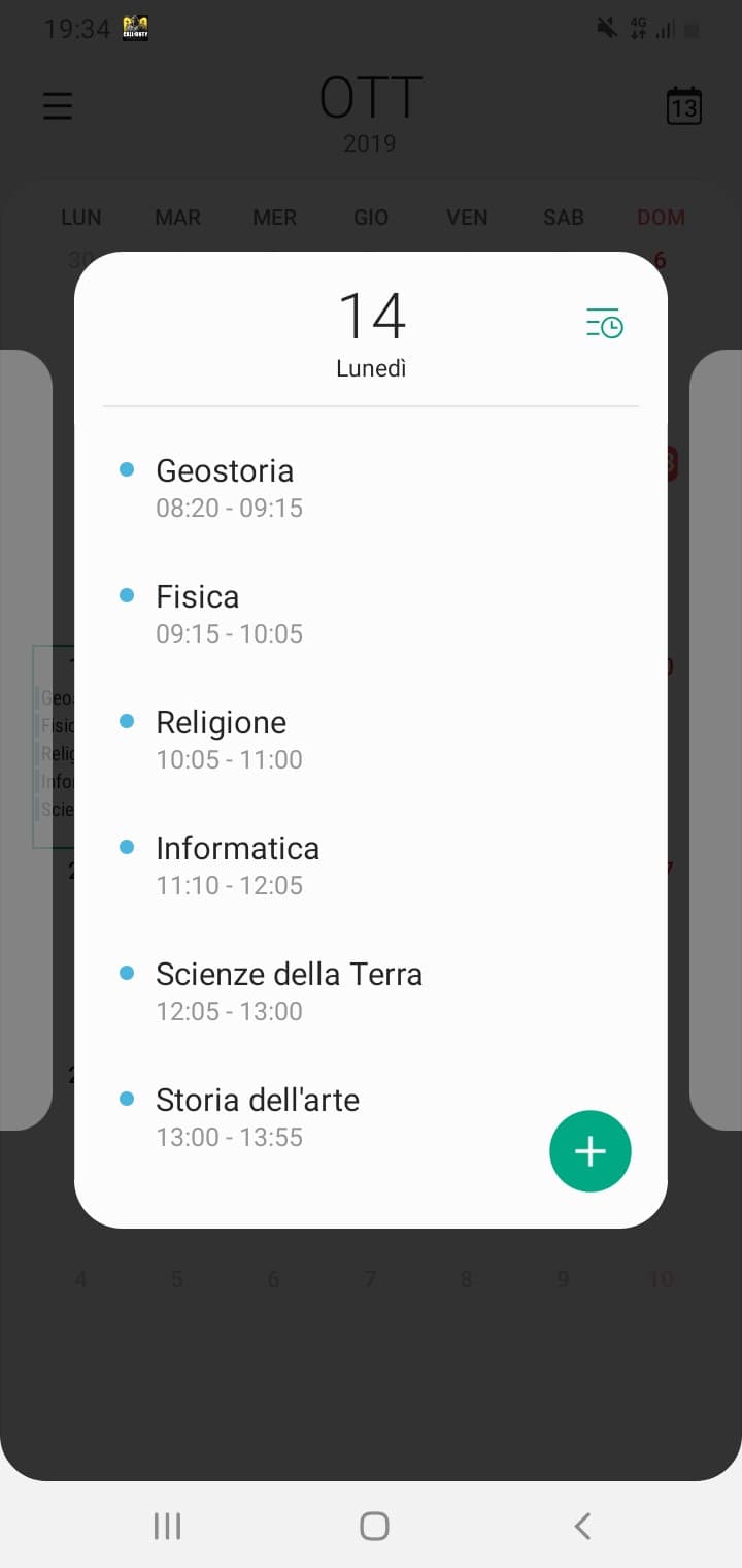 Ora che ho il nuovo telefono sto cercando di organizzarmi il meglio possibile, quindi mi sto scrivendo anche orari scolastici e compiti sul calendario