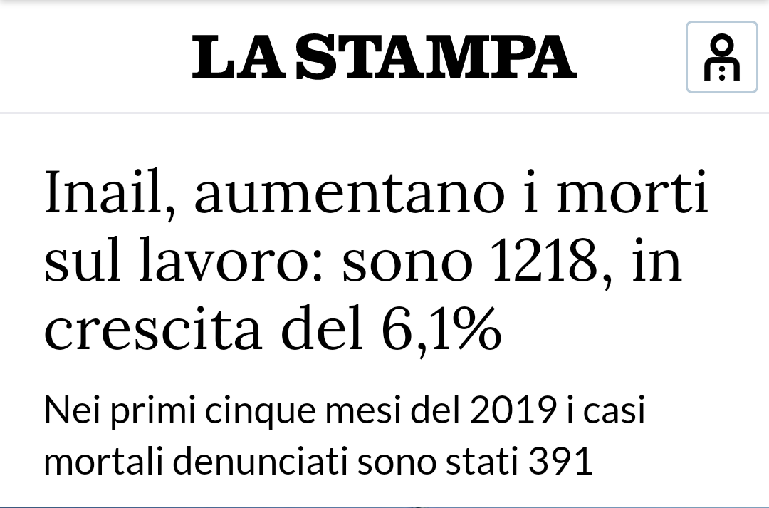 Voglio i funerali di Stato per ogni morto sul lavoro. 