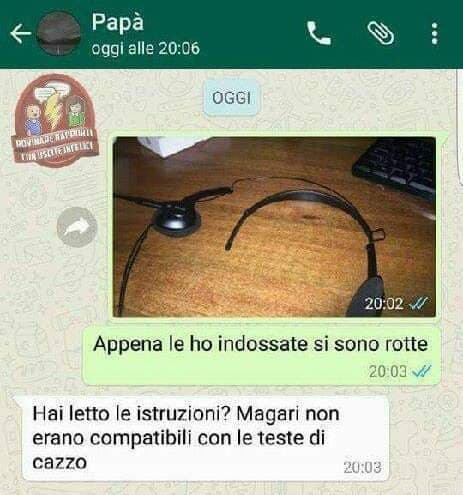 Mio padre mi ha mandato questa foto quando mi si sono rotte le cuffie