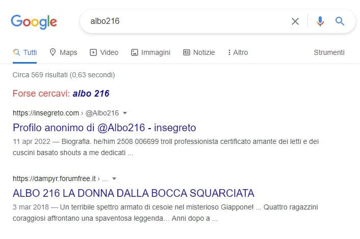 non cercate albo216 su google, peggior errore della mia vita