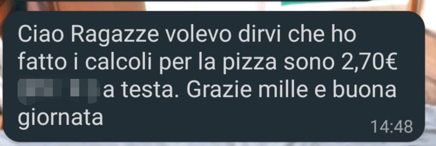 MA SERIAMENTE QUESTA HA CHIESTO INDIETRO DUE EURO E SETTANTA A 3 PERSONE? AHAHAHAHAH 