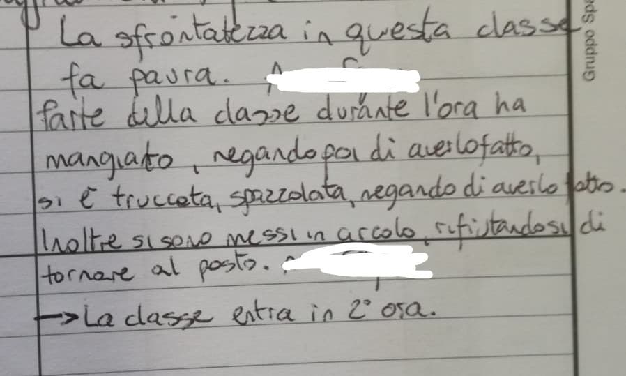 La nostra prima nota di classe ?