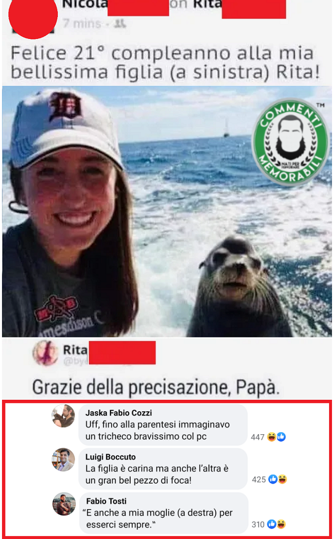 A "un gran bel pezzo di foca" sono morta