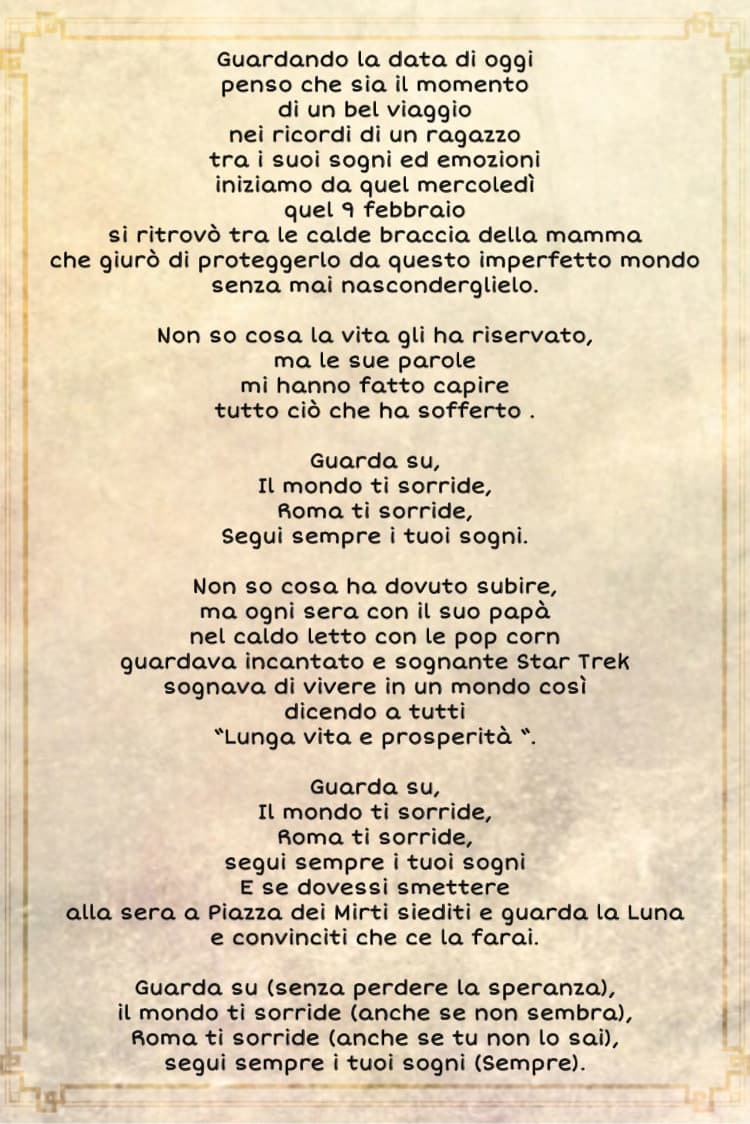 Scrivo un sacco di cose ma tra tutte le cose che ho scritto vado veramente fiera per questa canzone 