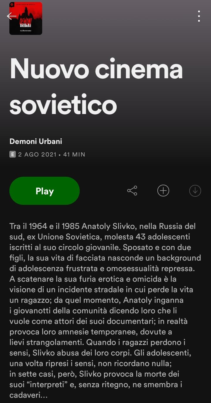 Demoni Urbani mi sta facendo diventare malata. Ho letto la trama di quest'episodio e stavo tipo: "Daaa stupendo bella storia emozionante non vedo l'ora??". Vabbè vado ad ascoltarla mentre smembro un cadavere ciao