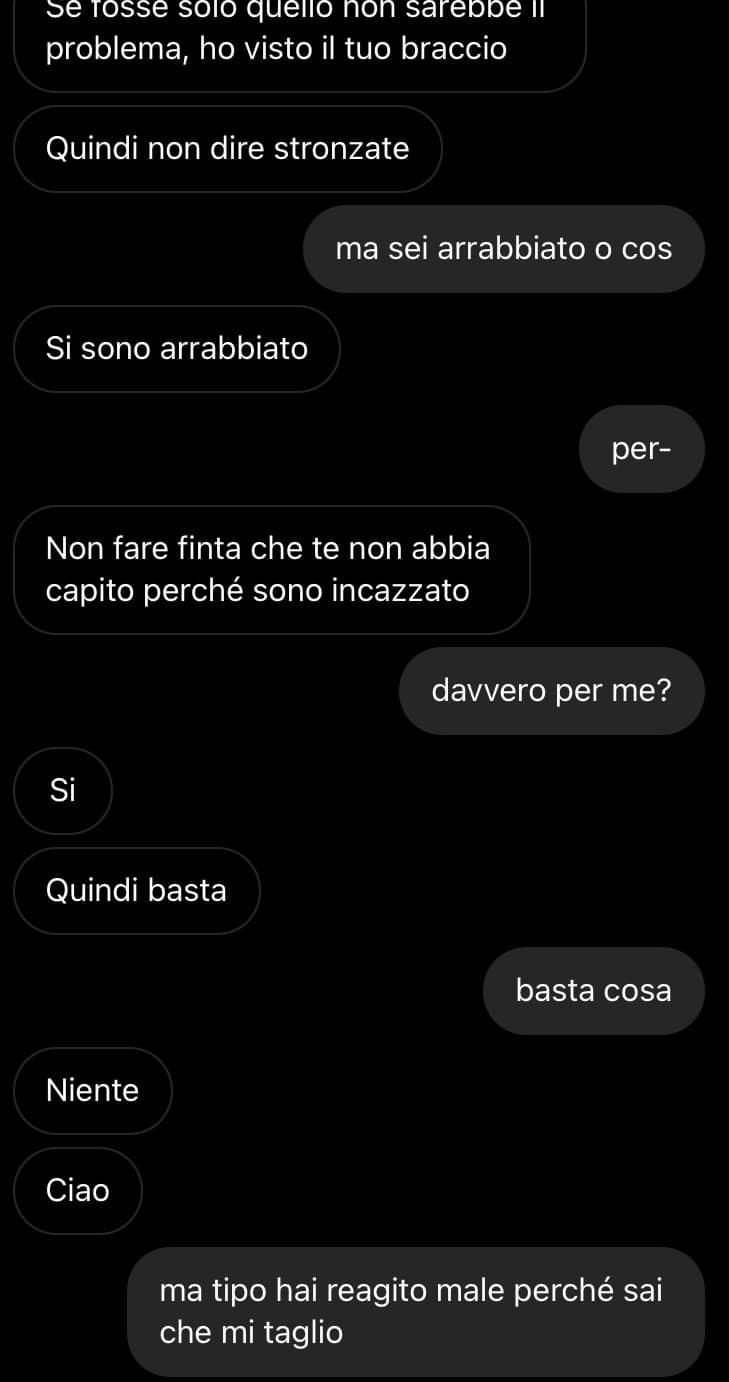 ah non credevo ci tenesse così tanto a me almeno così sembra