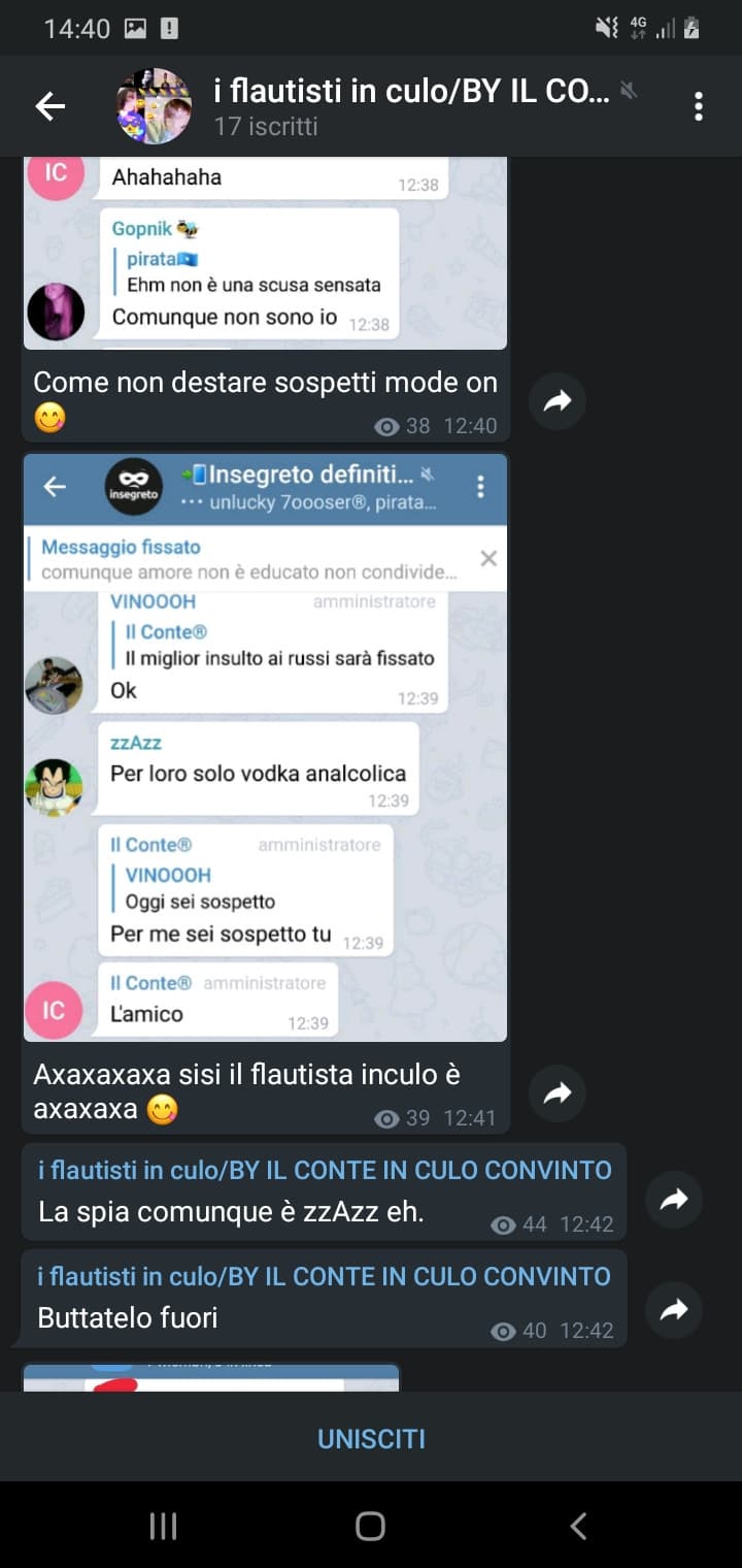 Qui il russo sembra che stia giocando a cluedo e mi da della spia