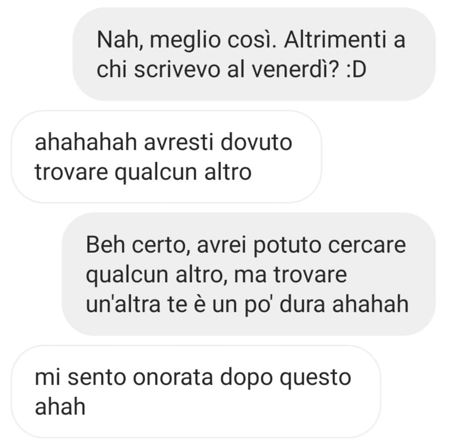 A quanto pare dopo quasi 17 anni di vita ho imparato quantomeno a rispondere decentemente