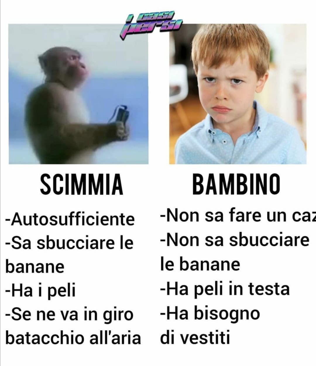 Raga, deciso, prendo una scimmia 